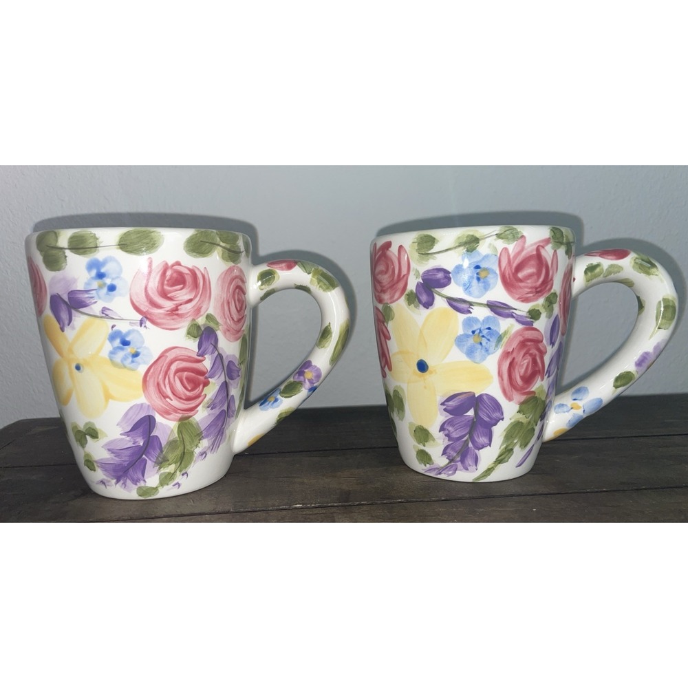 Jardine Floral‎ Hand Painted Tabletops Gallery Unlimited Mug Qty 2
